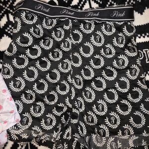 PINK Victoria's Secret Black and White Patterned Athletic Shorts